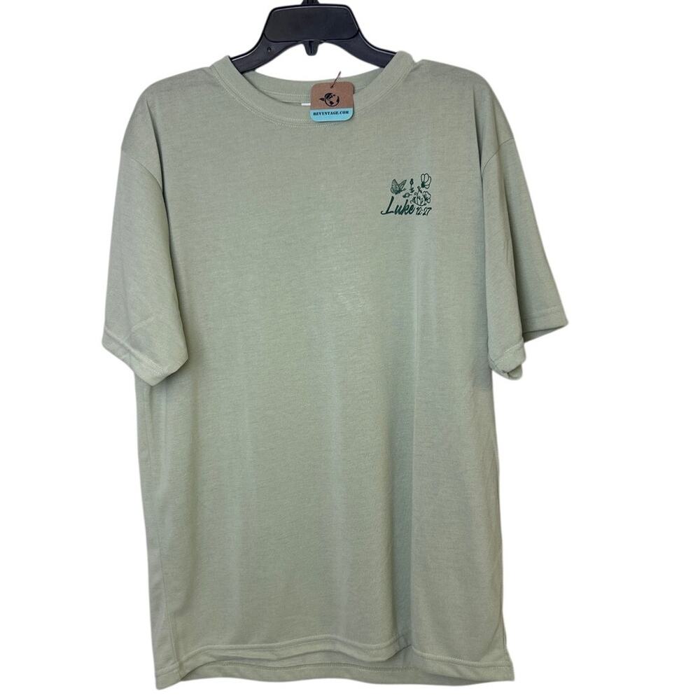 New Hand Printed Mens XL Consider How The Wildflowers Grow Short Sleeve T Shirt - Picture 3 of 6
